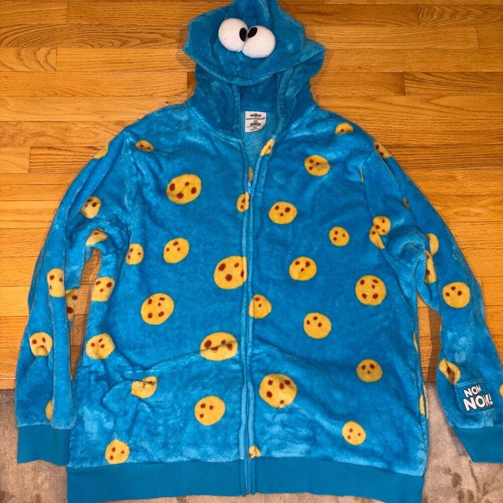Sesame Street Fuzzy Blue Cookie Monster Hoodie